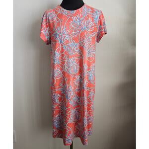 EUC J. Mclaughlin Catalina Cloth Stretchy Nautical A-Line Dress w/Pockets L